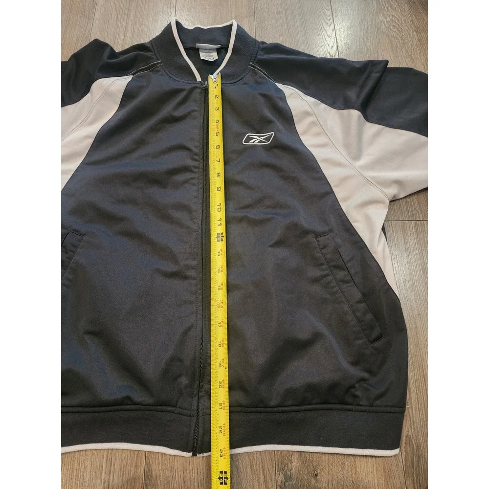 Reebok Men's XL Y2K Vintage Full Zip Track Jacket Vector Logo Athletic Bomber